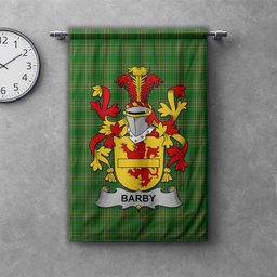 ScotsTee Shop Irish Barby Clan Coat of Arms Irish Tartan Gonfalon Flag