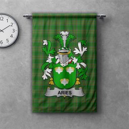 ScotsTee Shop Irish Aries Clan Coat of Arms Irish Tartan Gonfalon Flag