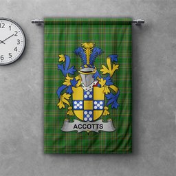 ScotsTee Shop Irish Accotts Clan Coat of Arms Irish Tartan Gonfalon Flag