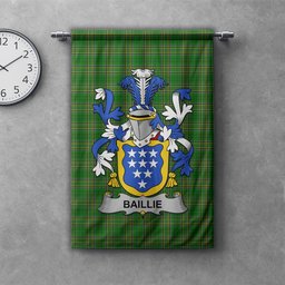 ScotsTee Shop Irish Baillie Clan Coat of Arms Irish Tartan Gonfalon Flag