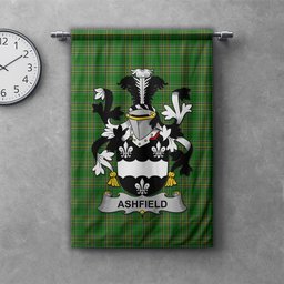 ScotsTee Shop Irish Ashfield Clan Coat of Arms Irish Tartan Gonfalon Flag