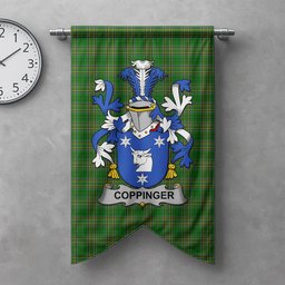 ScotsTee Shop Irish Coppinger Clan Coat of Arms Irish Tartan Gonfalon Flag