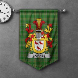 ScotsTee Shop Irish Cairnes Clan Coat of Arms Irish Tartan Gonfalon Flag