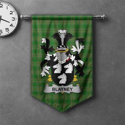 ScotsTee Shop Irish Blayney Clan Coat of Arms Irish Tartan Gonfalon Flag