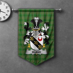ScotsTee Shop Irish Bland Clan Coat of Arms Irish Tartan Gonfalon Flag