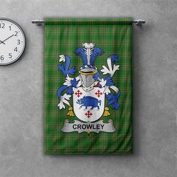 ScotsTee Shop Irish Crowley or O'Crouley Clan Coat of Arms Irish Tartan Gonfalon Flag