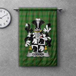 ScotsTee Shop Irish Codden or McCodden Clan Coat of Arms Irish Tartan Gonfalon Flag