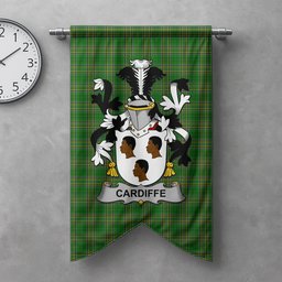 ScotsTee Shop Irish Cardiffe Clan Coat of Arms Irish Tartan Gonfalon Flag