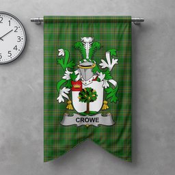 ScotsTee Shop Irish Crowe or McEnchroe Clan Coat of Arms Irish Tartan Gonfalon Flag