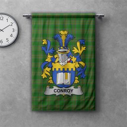 ScotsTee Shop Irish Conroy or O'Mulconroy Clan Coat of Arms Irish Tartan Gonfalon Flag