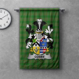 ScotsTee Shop Irish Cosby (Lord Sydney) Clan Coat of Arms Irish Tartan Gonfalon Flag