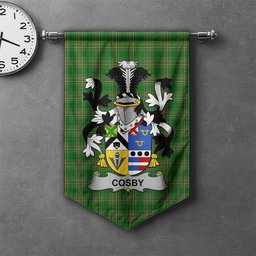 ScotsTee Shop Irish Cosby (Lord Sydney) Clan Coat of Arms Irish Tartan Gonfalon Flag