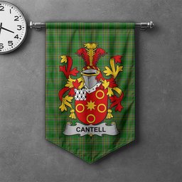 ScotsTee Shop Irish Cantell Clan Coat of Arms Irish Tartan Gonfalon Flag