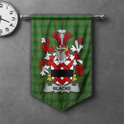 ScotsTee Shop Irish Blacke Clan Coat of Arms Irish Tartan Gonfalon Flag