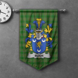 ScotsTee Shop Irish Bligh Clan Coat of Arms Irish Tartan Gonfalon Flag