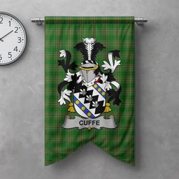 ScotsTee Shop Irish Cuffe Clan Coat of Arms Irish Tartan Gonfalon Flag