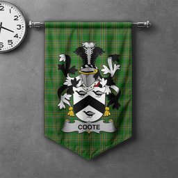 ScotsTee Shop Irish Coote Clan Coat of Arms Irish Tartan Gonfalon Flag