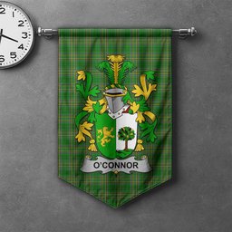 ScotsTee Shop Irish Connor or O'Connor (Sligo) Clan Coat of Arms Irish Tartan Gonfalon Flag