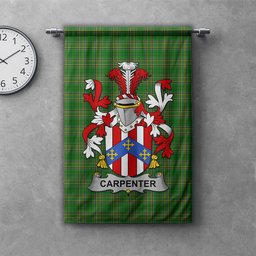 ScotsTee Shop Irish Carpenter Clan Coat of Arms Irish Tartan Gonfalon Flag