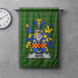 ScotsTee Shop Irish Boyd (of Danson) Clan Coat of Arms Irish Tartan Gonfalon Flag