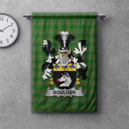 ScotsTee Shop Irish Boulger or O'Bolger Clan Coat of Arms Irish Tartan Gonfalon Flag