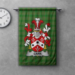 ScotsTee Shop Irish Carr Clan Coat of Arms Irish Tartan Gonfalon Flag