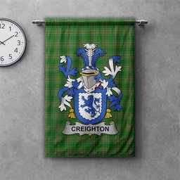 ScotsTee Shop Irish Creighton Clan Coat of Arms Irish Tartan Gonfalon Flag