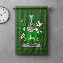 ScotsTee Shop Irish Connor or O'Connor (Corcomroe) Clan Coat of Arms Irish Tartan Gonfalon Flag