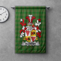 ScotsTee Shop Irish Blunden Clan Coat of Arms Irish Tartan Gonfalon Flag