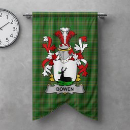 ScotsTee Shop Irish Bowen Clan Coat of Arms Irish Tartan Gonfalon Flag