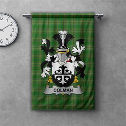ScotsTee Shop Irish Colman or McColman Clan Coat of Arms Irish Tartan Gonfalon Flag