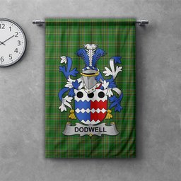 ScotsTee Shop Irish Dodwell Clan Coat of Arms Irish Tartan Gonfalon Flag