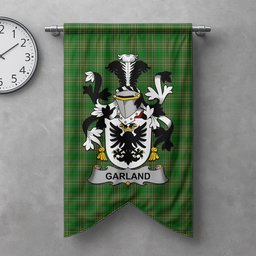 ScotsTee Shop Irish Garland or McGartland Clan Coat of Arms Irish Tartan Gonfalon Flag