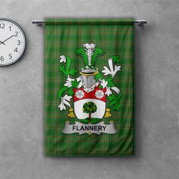 ScotsTee Shop Irish Flannery or O'Flannery Clan Coat of Arms Irish Tartan Gonfalon Flag