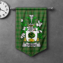 ScotsTee Shop Irish Furlong Clan Coat of Arms Irish Tartan Gonfalon Flag