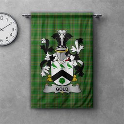 ScotsTee Shop Irish Gold Clan Coat of Arms Irish Tartan Gonfalon Flag