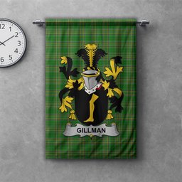 ScotsTee Shop Irish Gillman Clan Coat of Arms Irish Tartan Gonfalon Flag