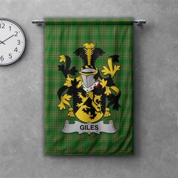ScotsTee Shop Irish Giles or Gyles Clan Coat of Arms Irish Tartan Gonfalon Flag