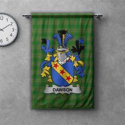 ScotsTee Shop Irish Dawson Clan Coat of Arms Irish Tartan Gonfalon Flag