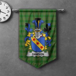 ScotsTee Shop Irish Dawson Clan Coat of Arms Irish Tartan Gonfalon Flag