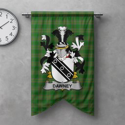 ScotsTee Shop Irish Dawney or Dawnay Clan Coat of Arms Irish Tartan Gonfalon Flag