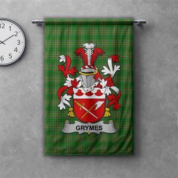 ScotsTee Shop Irish Grymes Clan Coat of Arms Irish Tartan Gonfalon Flag