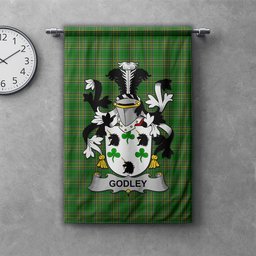 ScotsTee Shop Irish Godley Clan Coat of Arms Irish Tartan Gonfalon Flag