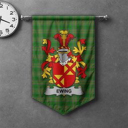 ScotsTee Shop Irish Ewing Clan Coat of Arms Irish Tartan Gonfalon Flag