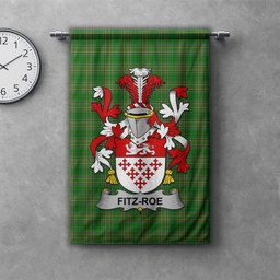 ScotsTee Shop Irish Fitz-Roe Clan Coat of Arms Irish Tartan Gonfalon Flag