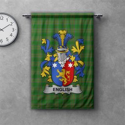 ScotsTee Shop Irish English Clan Coat of Arms Irish Tartan Gonfalon Flag