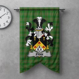 ScotsTee Shop Irish Fyan or Faghan Clan Coat of Arms Irish Tartan Gonfalon Flag