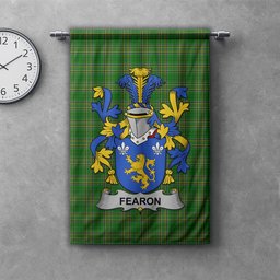 ScotsTee Shop Irish Fearon or O'Fearon Clan Coat of Arms Irish Tartan Gonfalon Flag