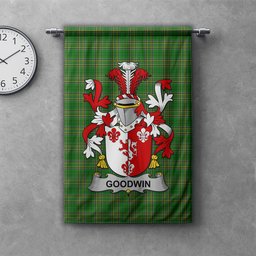 ScotsTee Shop Irish Goodwin Clan Coat of Arms Irish Tartan Gonfalon Flag