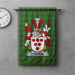 ScotsTee Shop Irish Fitz-Row Clan Coat of Arms Irish Tartan Gonfalon Flag